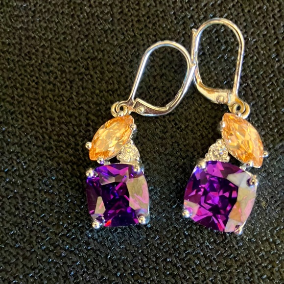 Vintage NVC Nataliya V. Collister CZ Earrings - Picture 1 of 4